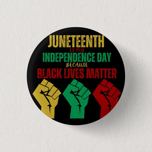 Juneteenth Pan-African Fist Buttom 3 Cm Round Badge (Front)