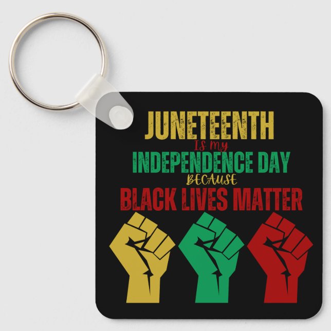 Juneteenth Pan-African Fist Keychain (Front)