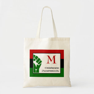JUNETEENTH Power Fist MONOGRAM Tote Bag