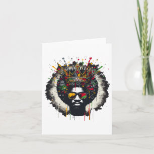 Juneteenth Proud Black King Men Fathers Day Black  Card