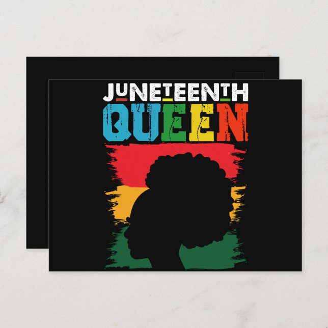 Juneteenth Queen Black Afro Melanin Girl  Postcard (Front/Back)