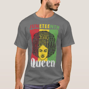 Juneteenth Queen Black Pride Retro Black History M T-Shirt