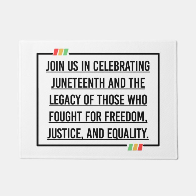 Juneteenth Quotes, Freedom of African American. Doormat (Front)