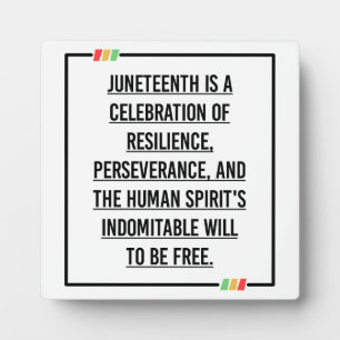 Juneteenth Quotes, Freedom of African American. Plaque