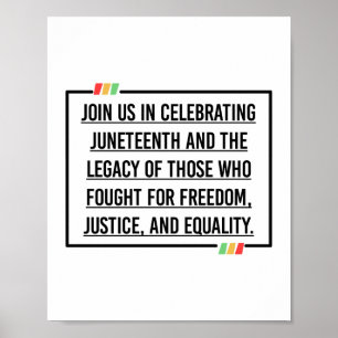 Juneteenth Quotes, Freedom of African American. Poster
