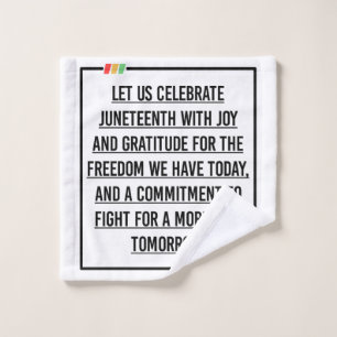 Juneteenth Quotes, Freedom of African American. Wash Cloth