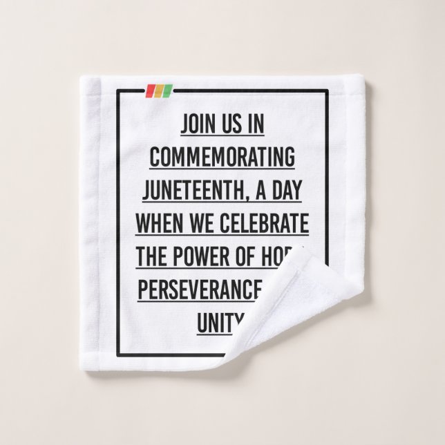 Juneteenth Quotes, Freedom of African American. Wash Cloth (Wash Cloth)