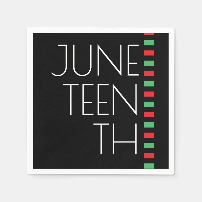 Juneteenth Red Black Green Celebration Napkin (Front)