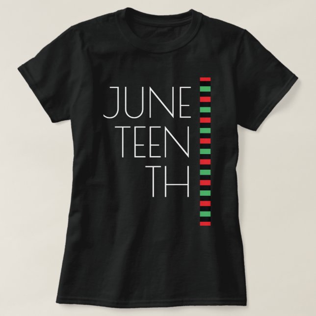 Juneteenth Red Black Green Celebration T-Shirt (Design Front)
