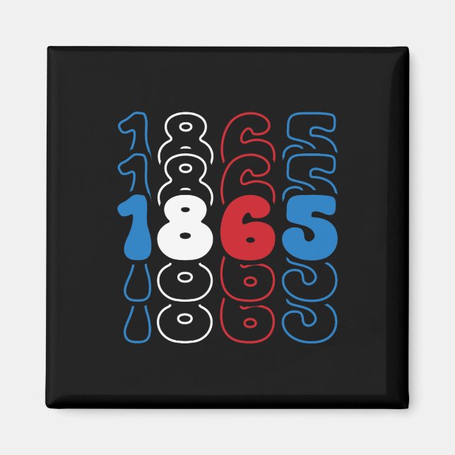 Juneteenth Red White Blue Flag Colours 1865  Magnet (Front)