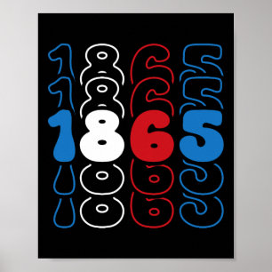 Juneteenth Red White Blue Flag Colours 1865 Poster