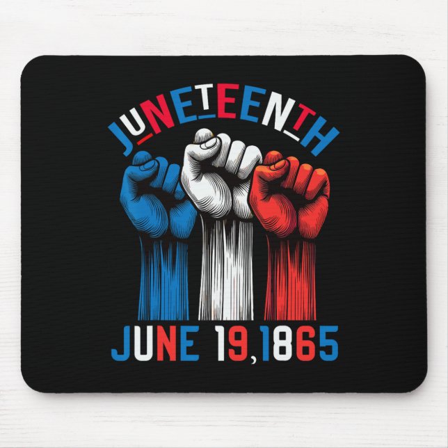 Juneteenth Red White Blue Flag Colours 19 June 186 Mouse Pad (Front)