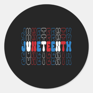 Juneteenth Red White Blue Flag Colours 1 Classic Round Sticker