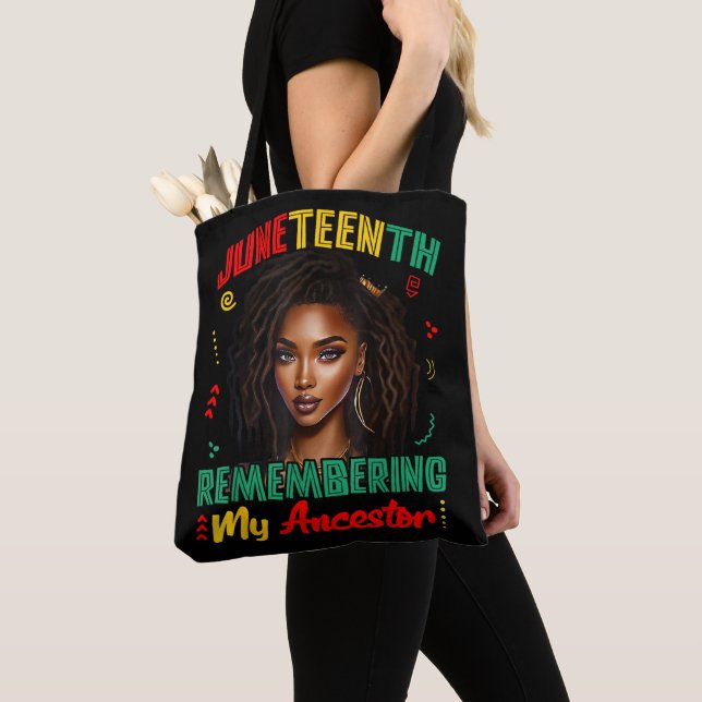 Juneteenth Remembering My Ancestor Freedom African Tote Bag (Close Up)