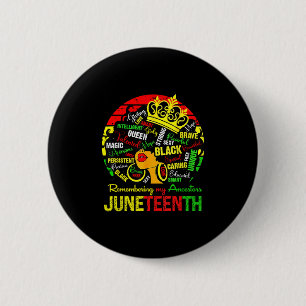 Juneteenth Remembering My Ancestors Black Women Bl 6 Cm Round Badge