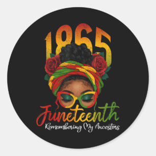 Juneteenth Remembering My Ancestors Black Women Ju Classic Round Sticker