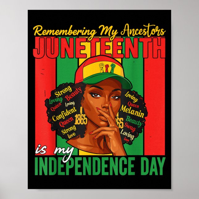 Juneteenth Remembering My Ancestors Black Women Me Poster (Front)
