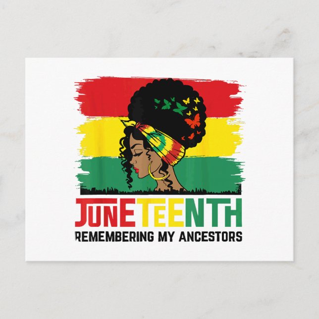 Juneteenth Remembering My Ancestors Celebrate Blac Holiday Postcard (Front)