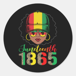 Juneteenth Shirt Women Girls Queen Pride Funny Bla Classic Round Sticker