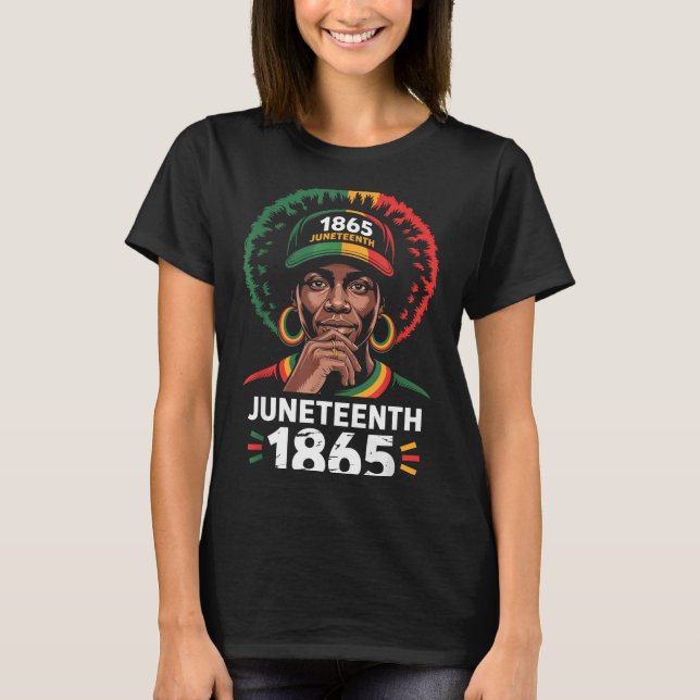 Juneteenth shirts black pride afro men women kids  (Front)