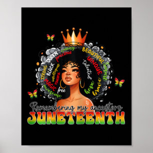Juneteenth Shirts Women Celebrating Black Freedom  Poster