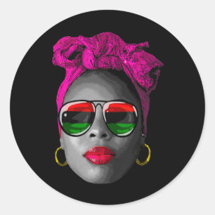 Juneteenth Shirts Women Drug Afro Doll Queen Black Classic Round Sticker