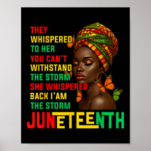 Juneteenth Shirts Women I Am The Storm Black Freed Poster