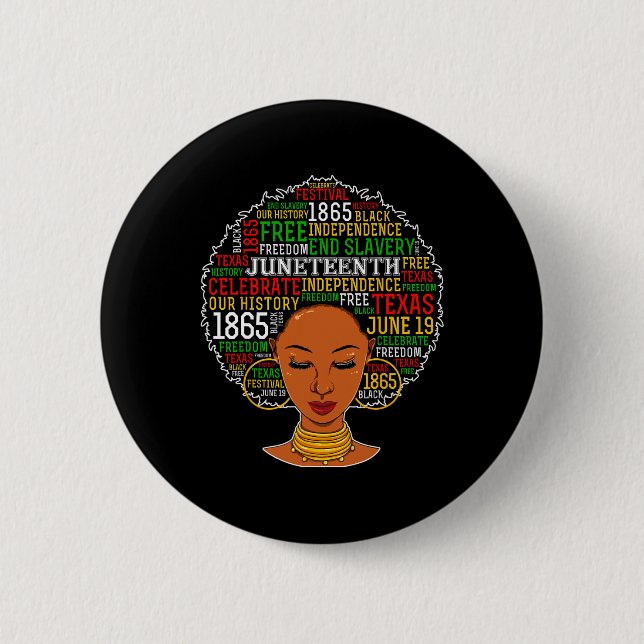 Juneteenth Shirts Women Juneteenth Afro Juneteenth 6 Cm Round Badge (Front)