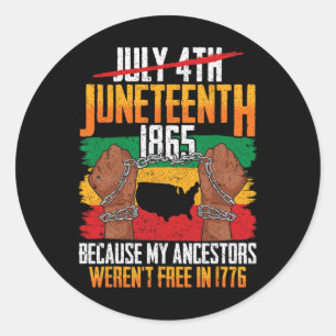 Juneteenth Shirts Women Juneteenth Women June 19 Classic Round Sticker