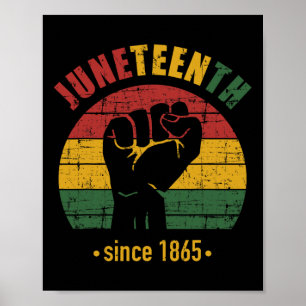 Juneteenth Since 1865 With Pan African Flag And Fi Poster