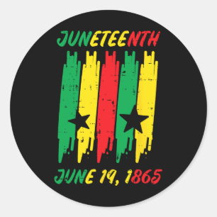 Juneteenth Stripes June 19 1865 Africa Colours Men Classic Round Sticker