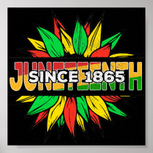 Juneteenth Sunflower 1865 Emancipation African Poster