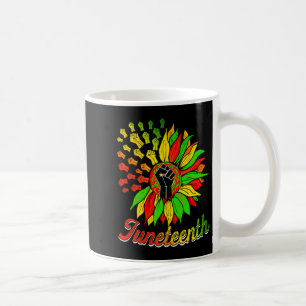 juneteenth sunflower fist black history african am coffee mug