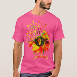 Juneteenth Sunflower Fist Black History African Am T-Shirt