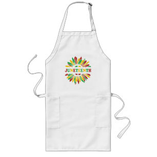 Juneteenth Sunflower Red Black Green Long Apron