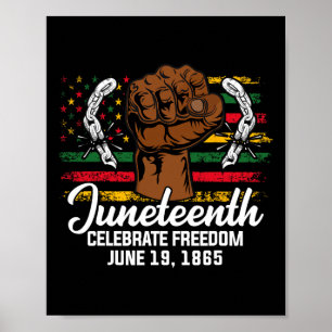 Juneteenth Tee For Man Flag Black Emancipation Day Poster