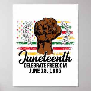 Juneteenth Tee For Man White Flag Emancipation Day Poster
