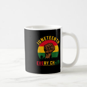 Juneteenth Tee Men White Breaking Every Chain Free Coffee Mug