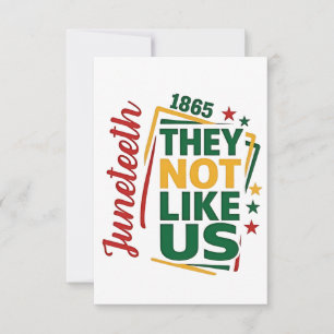 Juneteenth They Not Like Us 1865 Black History Thank You Card