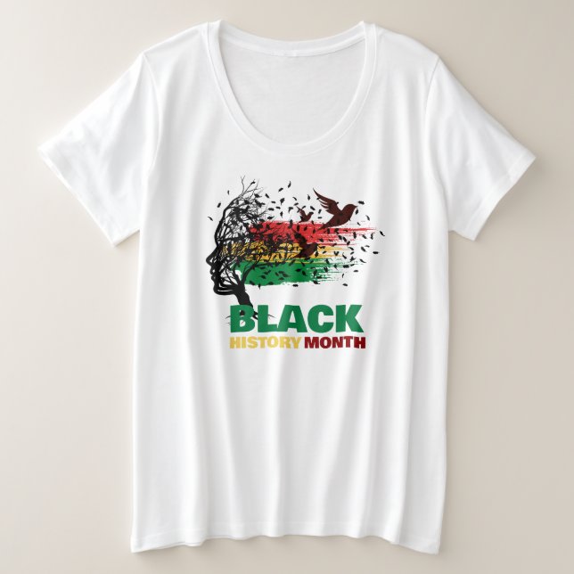 Juneteenth Tree African Root Proud Black History Plus Size T-Shirt (Design Front)