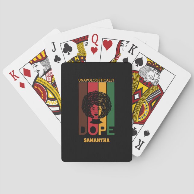 Juneteenth | Unapologetically Dope | Afro Woman Playing Cards (Back)