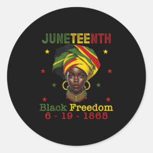 Juneteenth Usa African American Melanin Black Hist Classic Round Sticker