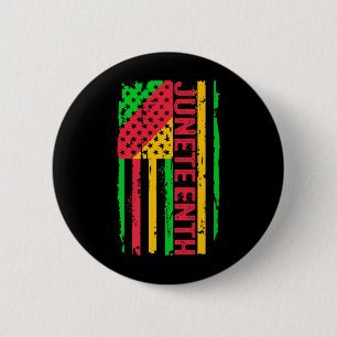 juneteenth usa flag 1865 african america black his 6 cm round badge