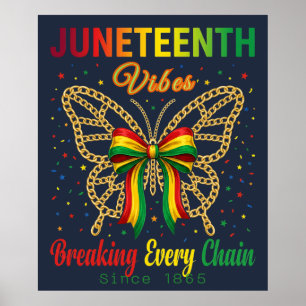 Juneteenth Vibes Coquette Bow Freedom Day Afro Poster