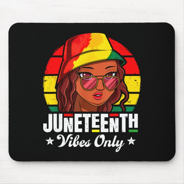 Juneteenth vibes only african american womens mouse pad (Front)
