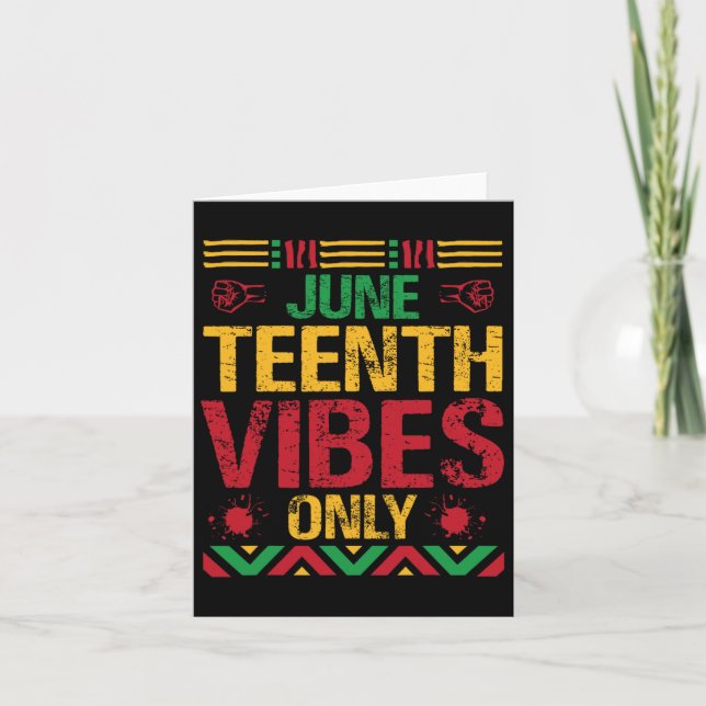 Juneteenth Vibes Only Black History Month Black Hi Card (Front)