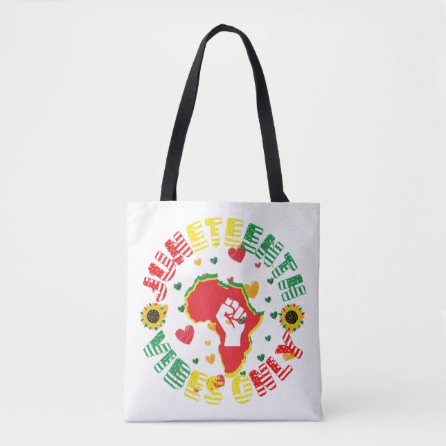 Juneteenth Vibes Only Celebrate Freedom! Tote Bag (Front)