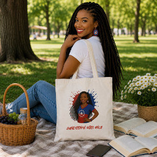 Juneteenth Vibes Only Red, White, and Blue Tote Bag