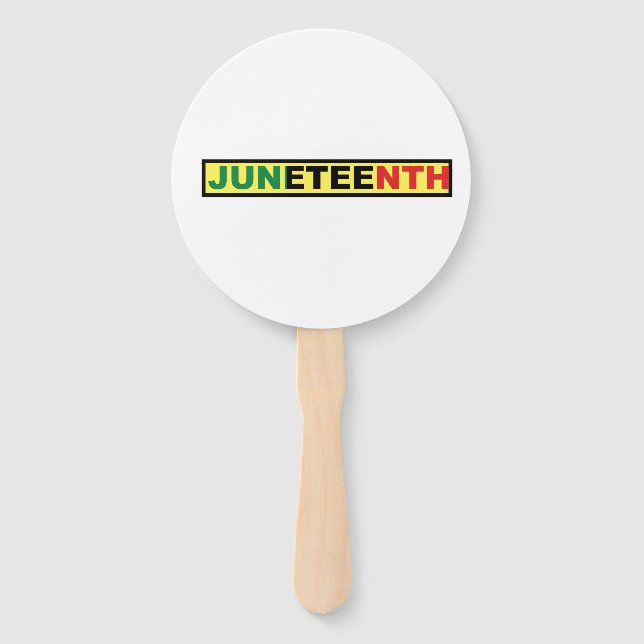  Juneteenth White Hand Fan (Front)