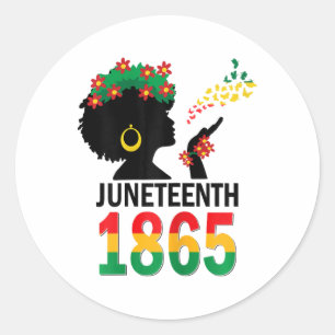 Juneteenth Women Girls Kids Flag 1865  Classic Round Sticker